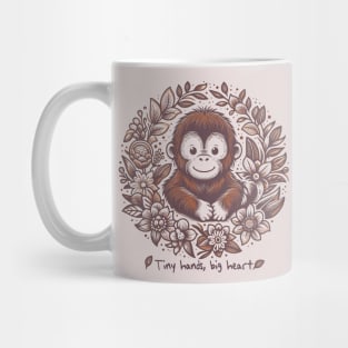 Orangutan floral: Tiny Hand big hearts Mug